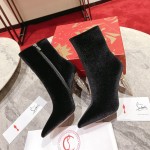 Christian Louboutin Lipbooty 100MM Heel Ankle Boot Black