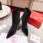 Christian Louboutin Lipbooty 100MM Heel Ankle Boot Black