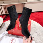 Christian Louboutin Lipbooty 100MM Heel Ankle Boot Black