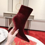 Christian Louboutin Lipbooty 100MM Heel Ankle Boot Burgundy