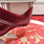 Christian Louboutin Lipbooty 100MM Heel Ankle Boot Burgundy