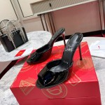 TOP QUALITY Christian Louboutin Me Dolly 100MM Heel Sandal Patent Black