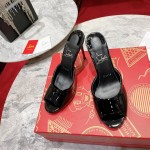 TOP QUALITY Christian Louboutin Me Dolly 100MM Heel Sandal Patent Black