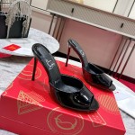 TOP QUALITY Christian Louboutin Me Dolly 100MM Heel Sandal Patent Black