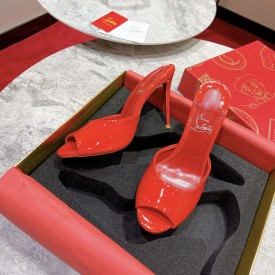 TOP QUALITY Christian Louboutin Me Dolly 100MM Heel Sandal Patent Red