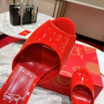 TOP QUALITY Christian Louboutin Me Dolly 100MM Heel Sandal Patent Red