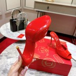 TOP QUALITY Christian Louboutin Me Dolly 100MM Heel Sandal Patent Red