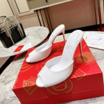 TOP QUALITY Christian Louboutin Me Dolly 100MM Heel Sandal Patent White