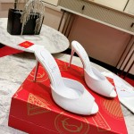 TOP QUALITY Christian Louboutin Me Dolly 100MM Heel Sandal Patent White