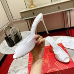 TOP QUALITY Christian Louboutin Me Dolly 100MM Heel Sandal Patent White