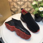 Christian Louboutin Spike Sock Flat Sneakers Black