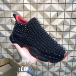 Christian Louboutin Spike Sock Flat Sneakers Black