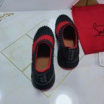 Christian Louboutin Spike Sock Flat Sneakers Black / Red