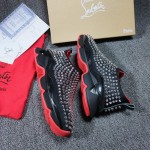 Christian Louboutin Spike Sock Flat Sneakers Black / Silver