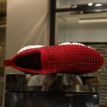 Christian Louboutin Spike Sock Flat Sneakers Red