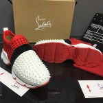 Christian Louboutin Spike Sock Flat Sneakers Red / Black / White