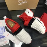 Christian Louboutin Spike Sock Flat Sneakers Red / Black / White