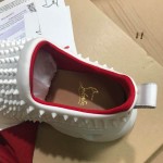 Christian Louboutin Spike Sock Flat Sneakers White