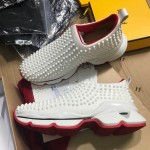 Christian Louboutin Spike Sock Flat Sneakers White