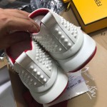 Christian Louboutin Spike Sock Flat Sneakers White