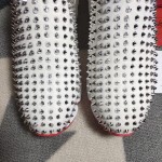 Christian Louboutin Spike Sock Flat Sneakers White / Silver