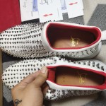 Christian Louboutin Spike Sock Flat Sneakers White / Silver