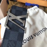 LV Damier Graphite Initiales Belt M9808 Silver Buckle