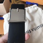 LV Damier Graphite Initiales Belt M9808 Silver Buckle