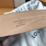 LV Monogram Canvas Belt Initiales Belt M9608 Brushed Gold