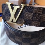 LV Damier Ebene Initiales Belt M9807 Brushed Gold