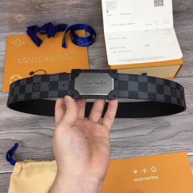 Replica LV damier graphite reversible belt