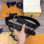 LV Monogram Eclipse Signature Chain 35MM Belt M0179T