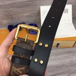 LV Monogram Macassar canvas Signature Chain 35MM Belt M0180T