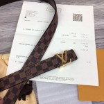 LV Damier Ebene Initiales 25mm Belt M9267