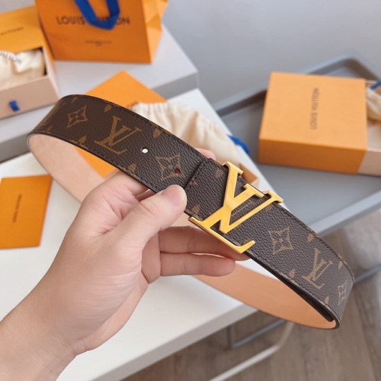 Replica Louis Vuitton Monogram Canvas LV Initiales 40MM Belt M608