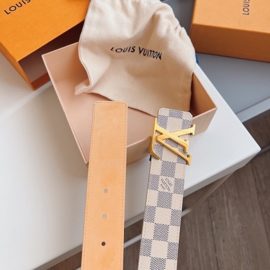 replica l**is V*t*n damier azur lv initiales 40mm belt m9609