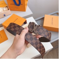 Replica Louis Vuitton Damier Ebene LV Initiales 40MM Belt M9807