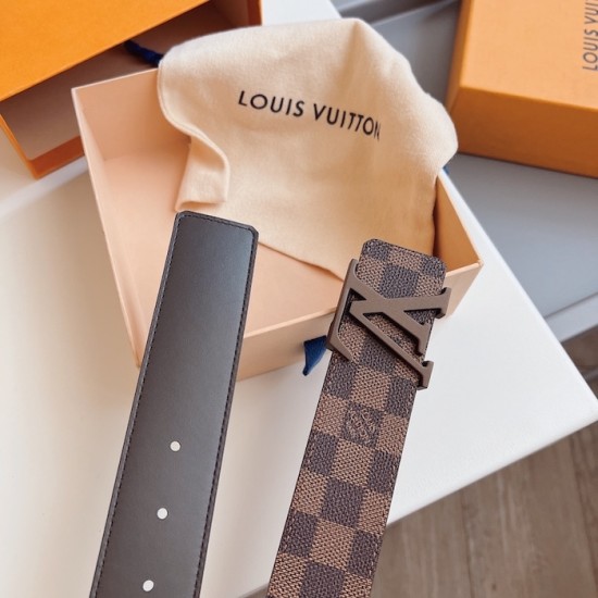 replica l**is V*t*n damier ebene lv initiales 40mm belt m9807