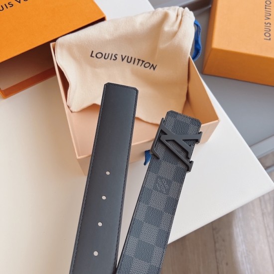 replica l**is V*t*n damier graphite lv initiales 40mm belt m9808