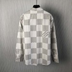 Louis Vuitton Damier Long-Sleeved Classic Cotton Shirt 1AFJDA