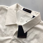 Louis Vuitton Open Collar Short-Sleeved Cotton Shirt 1AFJDK