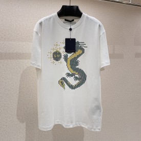 Louis Vuitton Short-Sleeved Cotton T-Shirt 1AFJFX