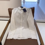 Louis Vuitton Monogram Long-Sleeved Silk Shirt 1AFJUE