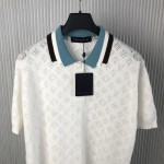 Louis Vuitton Monogram Pointelle Short-Sleeved Cotton Polo 1AFPYC