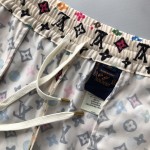 Louis Vuitton Monogram Printed Silk Shorts 1AFPZE