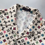 Louis Vuitton Monogram Printed Short-Sleeved Silk Shirt 1AFQ26