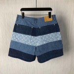 Louis Vuitton Striped Patchwork Denim Shorts 1AFQG3