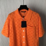 Louis Vuitton Monogram Pointelle Short-Sleeved Cotton Shirt 1AFQSV