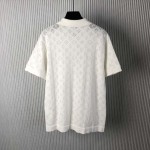 Louis Vuitton Monogram Pointelle Short-Sleeved Cotton Shirt White