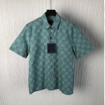 Louis Vuitton Printed Short-Sleeved Cotton Shirt 1AFQXX